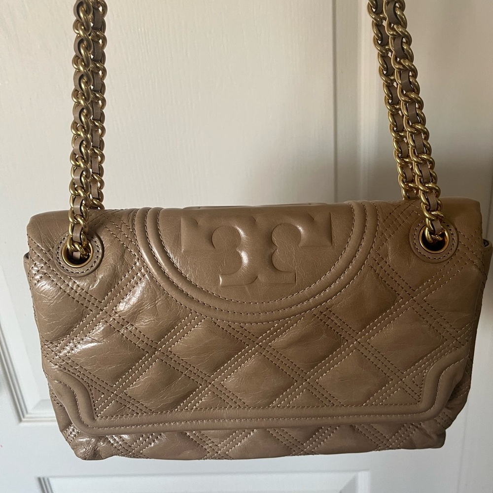 Tory Burch Tan Quilted Shoulder Bag